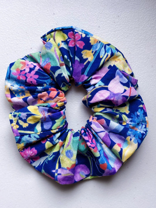 hair tie accessories blue floral.全棉訂製髮圈配飾
